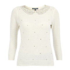 Angora Mix Gem and Bead Collar Sweater